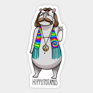 Hippiepotamus (Hippie Hippo) Sticker